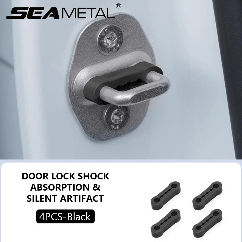 SEAMETAL 4pcs Universal Car Door Lock Damper Buffer Sillcone Deadener Seal Shock Absorber Noise Insulation for Car Accessories