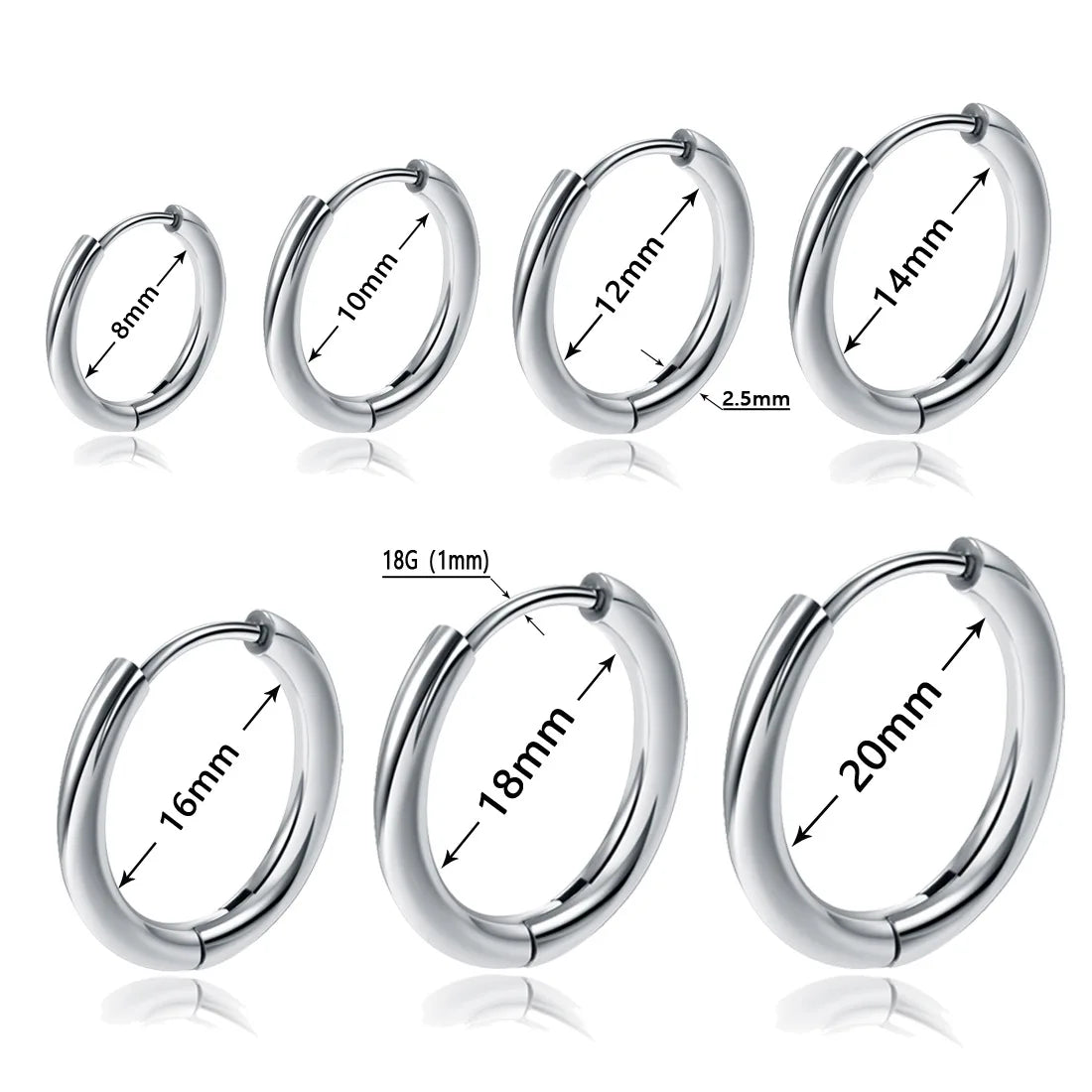 Stainless Steel Huggie Hoop Earrings | Unisex Cartilage Helix Tragus Jewelry lifestyle view