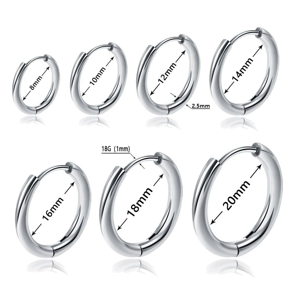 Stainless Steel Huggie Hoop Earrings | Unisex Cartilage Helix Tragus Jewelry lifestyle view