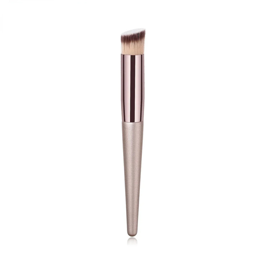 Champagne Makeup Brush Set | Foundation & Powder Flat Head Cosmetic Brush alternate view