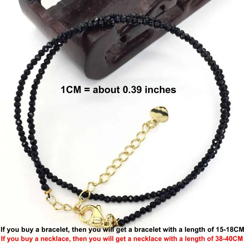 Faceted Gemstone Beaded Necklace and Bracelet Set | Natural Crystal Choker Jewelry fo alternate view
