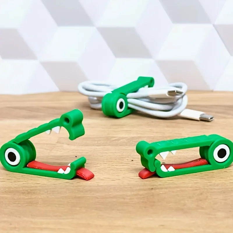 1/3pcs Fun Crocodile Cable Organizer Clip - Adorable Crocodile-Shaped Holder, PET Mat alternate view