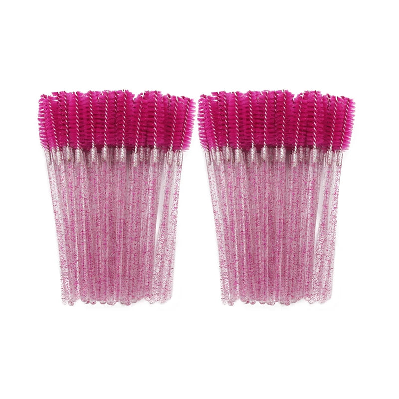 ANNAFRIS 50Pcs Eyelash Brush Soft Head Spiral Crystal Eyebrow Brush Lash Extension Br alternate view