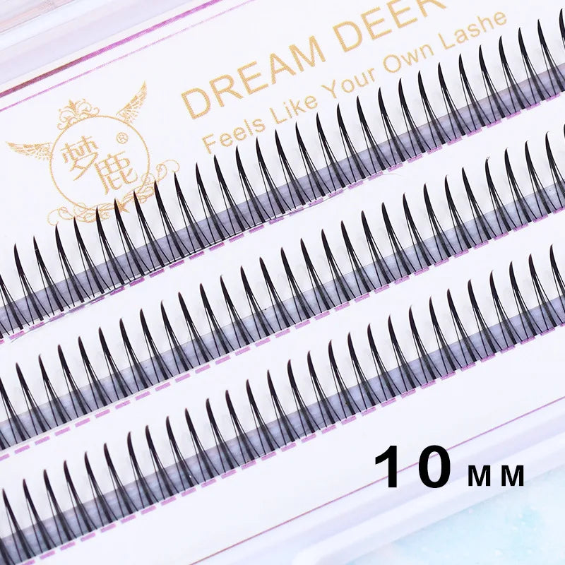 Brown Lashes A Type False Eyelashes 8-12mm | Natural Fairy Lash Clusters for Korean Make detail view