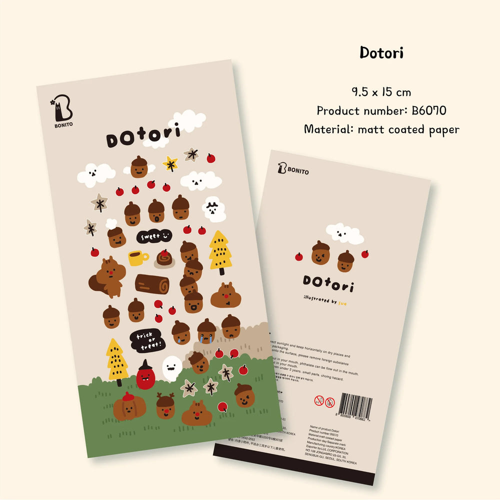 BONITO Kawaii Squirrel Acorn Stickers | Cute Paper Stickers for Scrapbooking and Jour alternate view