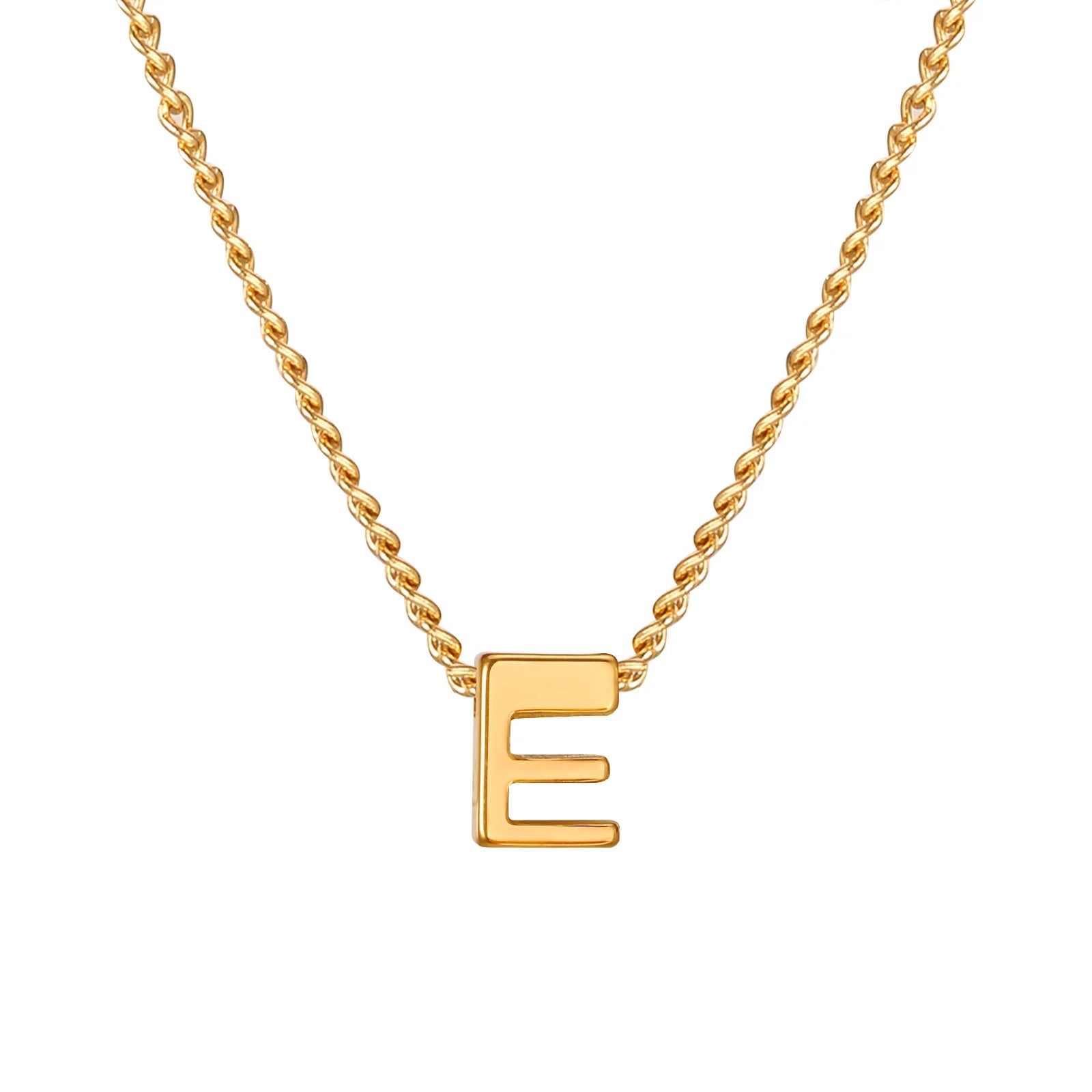 Vnox Chic Tiny A-Z Letters Necklaces for Women Girls, Gold Color Stainless Steel Initi close-up view