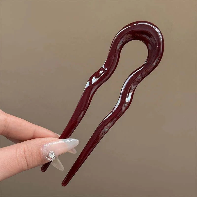 U-Shaped Hair Fork Fashion Tortoiseshell Acetate Hairpin Geometric Design Headwear Ha lifestyle view