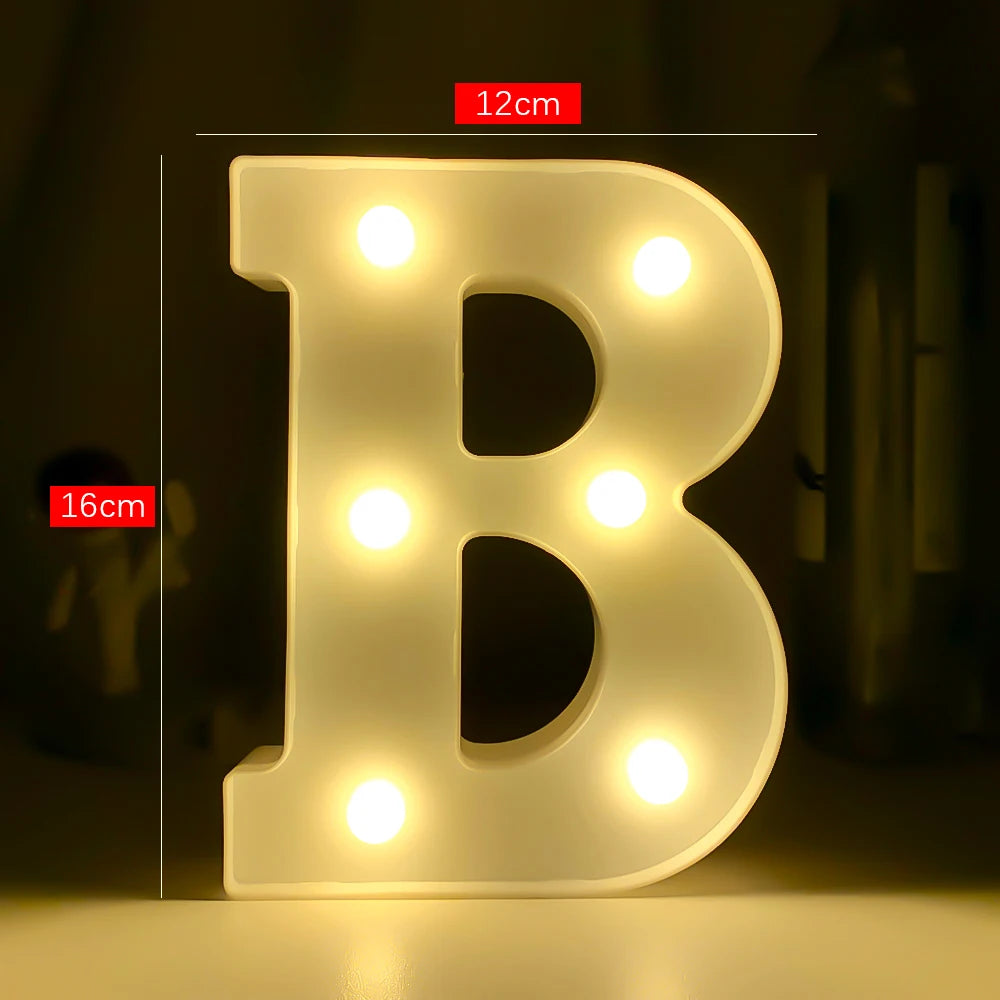 Creative Luminous Letter Night Light | Battery-Powered LED Decor for Parties close-up view