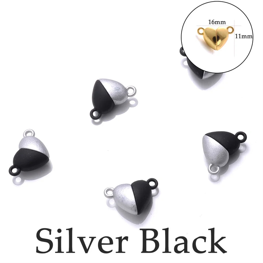Heart Round Magnetic Clasps Set | DIY Jewelry Connector Charms detail view