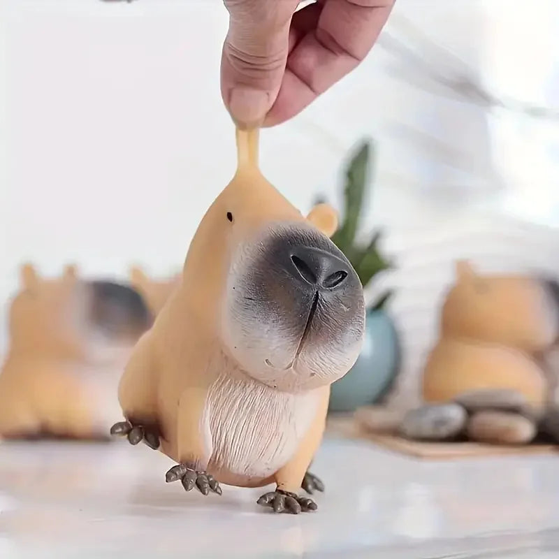 Squishy Cute Capybara Squeezing Toy | Soft Relax Animal Fidget for Adults and Kids close-up view