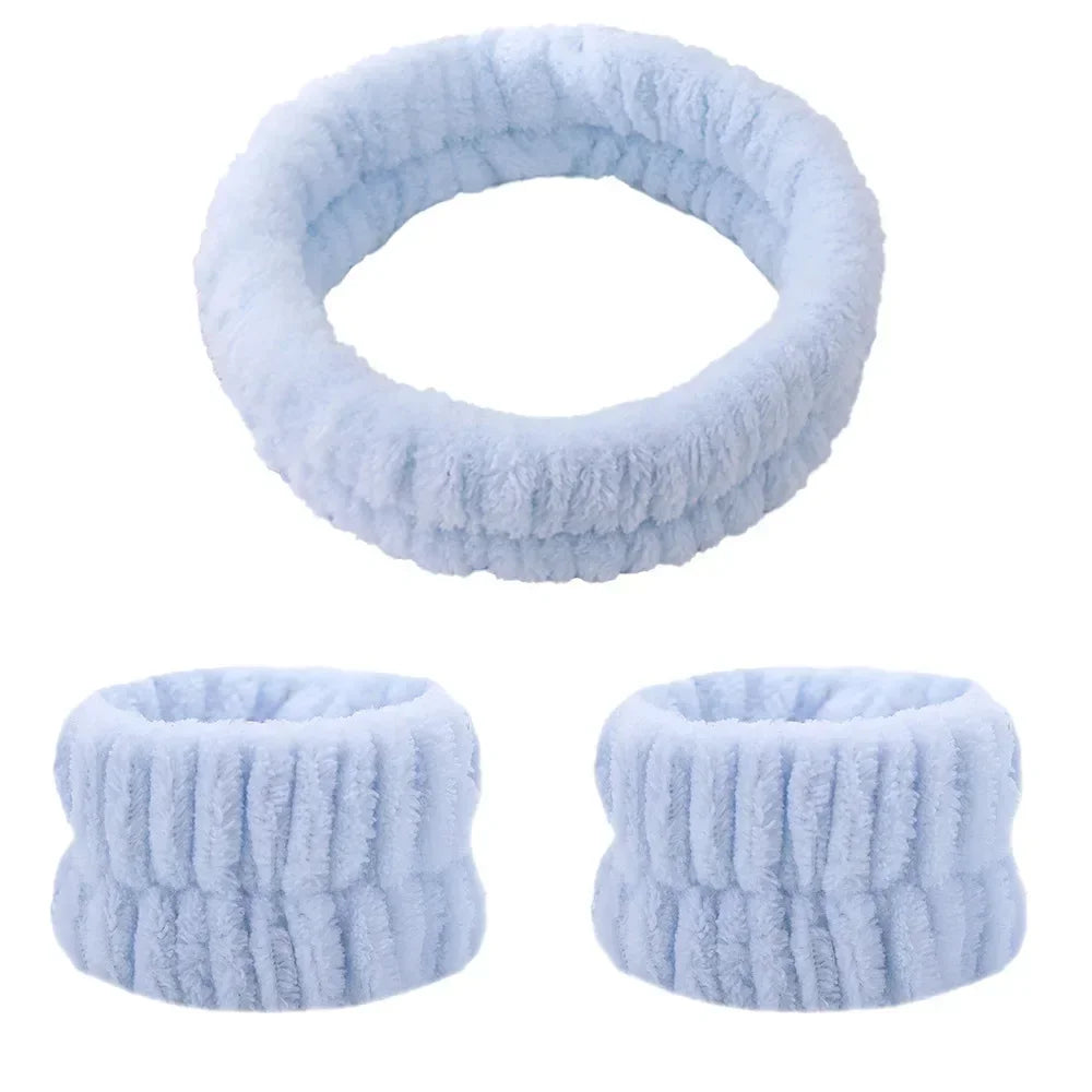 Soft Coral Fleece Headband Women Makeup Wash Face Spa Elastic Hair Band Fashion Female Girls Hair Accessories Wrist Washband