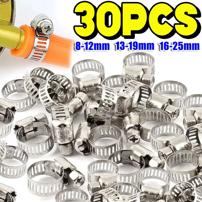 Adjustable Stainless Steel Screw Band Hose Clamps | Multi-Purpose Pipe Fasteners for Automotive and