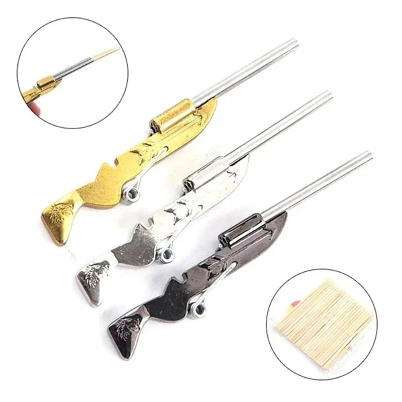 Mini Toothpick Gun | Metal Shooting Toy for Fun and Decompression