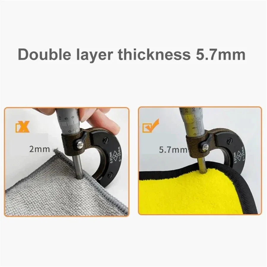 1/2/6pcs Microfiber Cleaning Towel Thicken Soft Drying Cloth Car Body Washing Towel additional angle