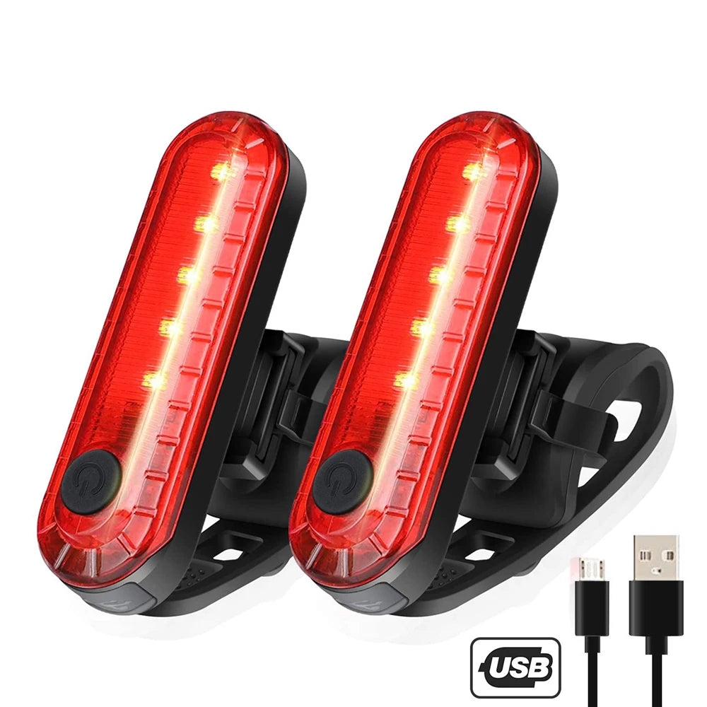 Rear Bike Tail Light USB Rechargeable Ultra Bright Taillights Fit On Bicycle Easy to Install for Cycling Safety Bicycle Light