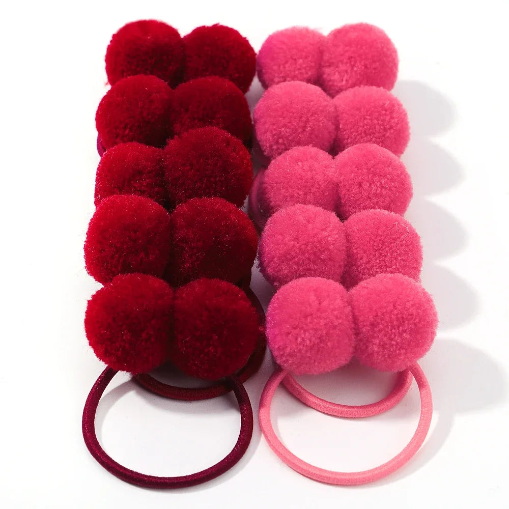 10Pcs/lot Grosgrain Ribbon Pigtail Hair Bows Elastic Hair Ties Hair Bands Holders Gir alternate view