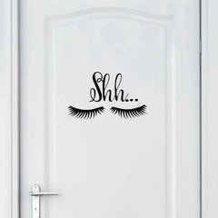 Shh Eyelash Vinyl Decal | Removable Baby Sleeping Wall Sticker