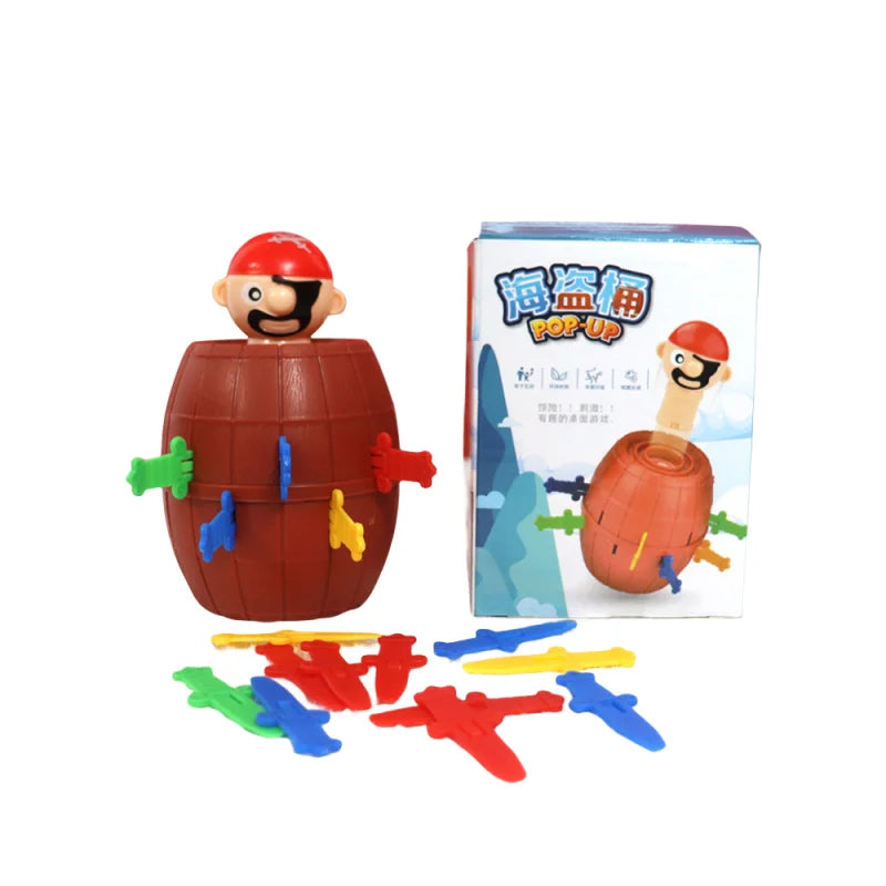 Funny Pirate Barrel Toy Lucky Game Jumping Pirates Bucket Sword Stab Tricky Toy Fam additional angle