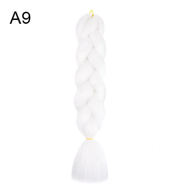 24Inch Synthetic Yaki Braids Hair Ombre Braiding Hair Jumbo Braid DIY Green Hair Ex additional angle
