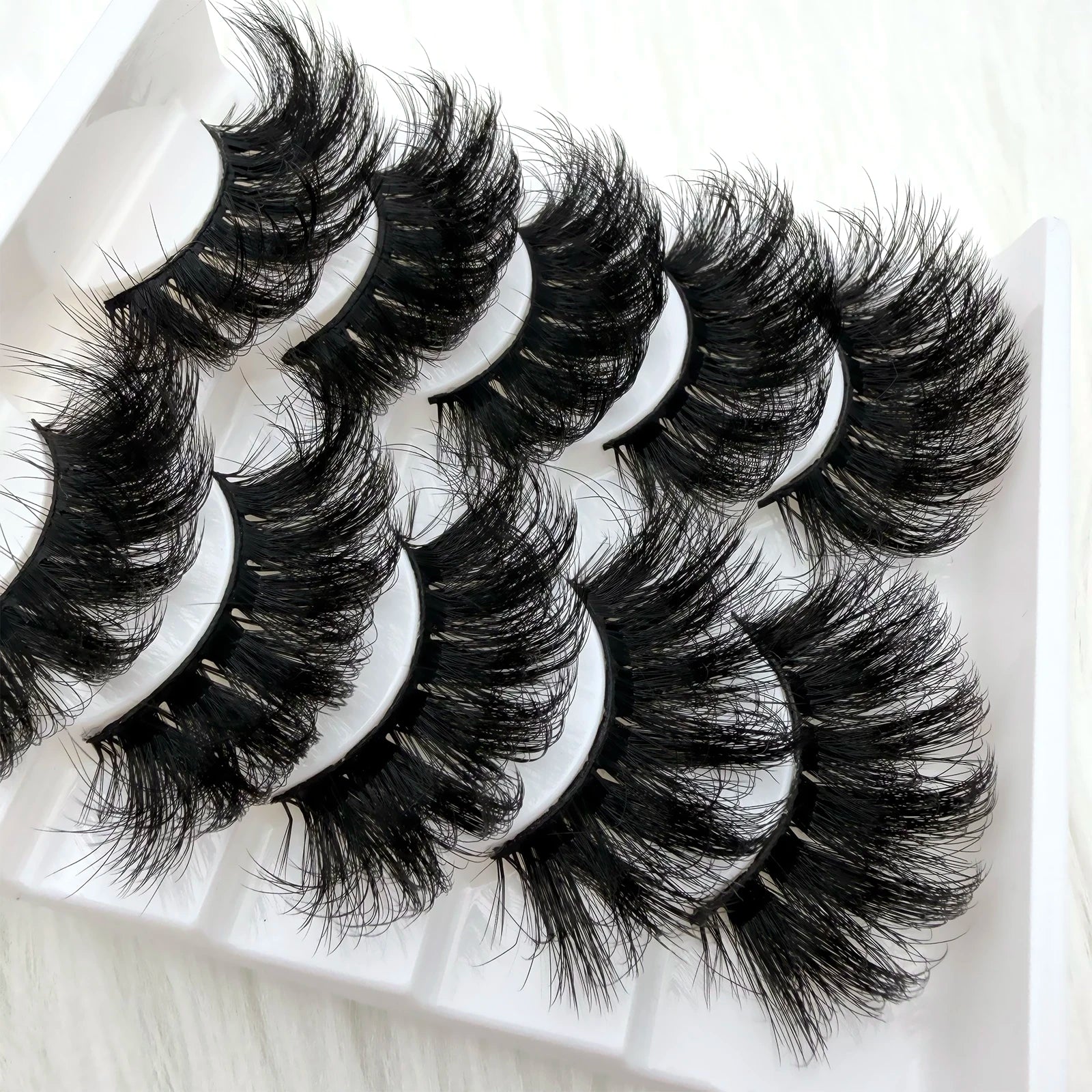 5 Pairs 3D Faux Mink Lashes Dramatic Volume Thick Lashes Fluffy Natural False Eyelashes detail view