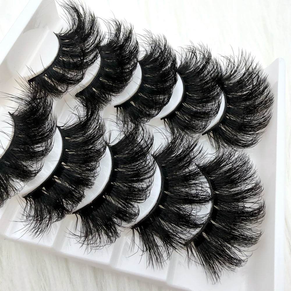 5 Pairs 3D Faux Mink Lashes Dramatic Volume Thick Lashes Fluffy Natural False Eyelashes detail view