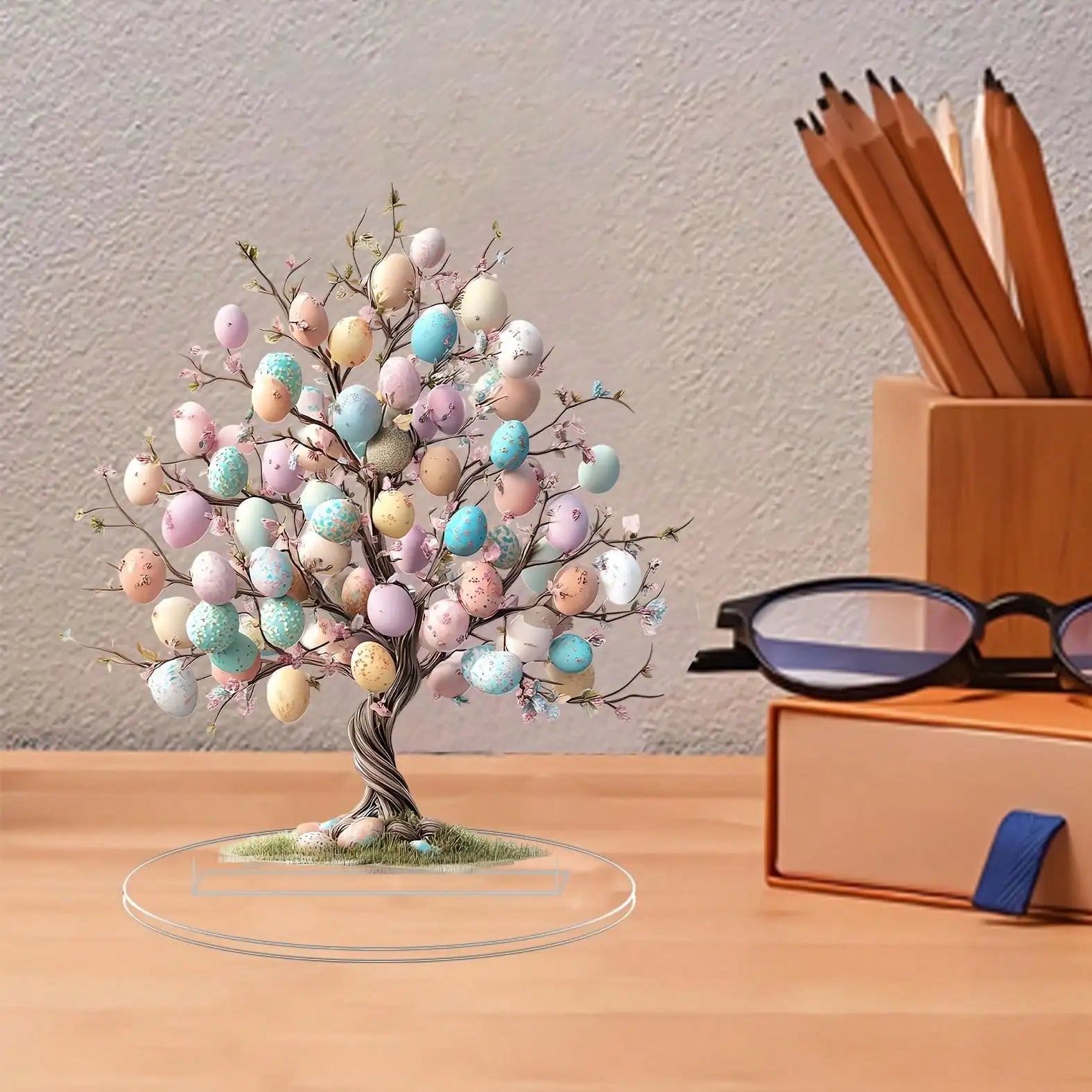 Bohemian Bird Egg Tree Tabletop Decor | Acrylic Easter Home Decoration alternate view