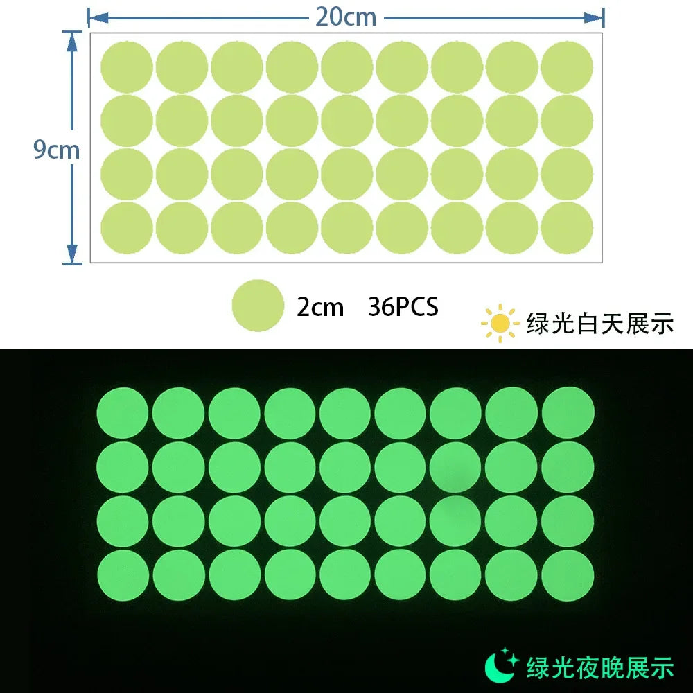 Glow in the Dark Wall Stickers | Luminous Dots Decals for Kids Room detail view