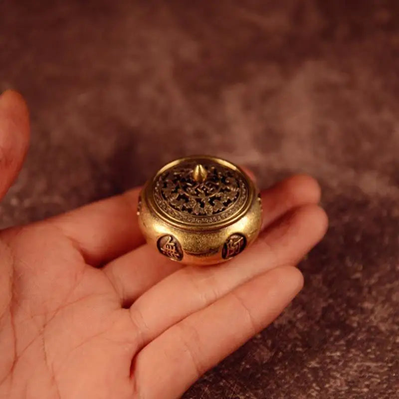 Retro Brass Incense Burner with Zodiac Signs | Home Decor Censer lifestyle view