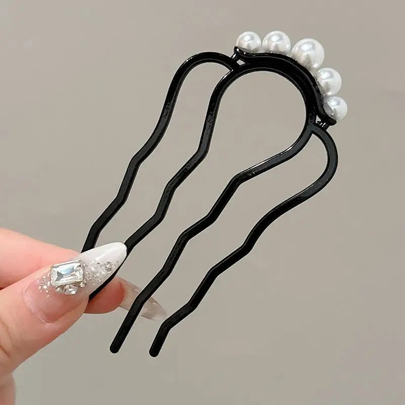 1Pcs Pearl Hair Fork Hair Clip Hairpins Metal U-Shaped Hair Sticks Combs Women Girl Hair Accessories Ornament Styling Tool〔CC55〕
