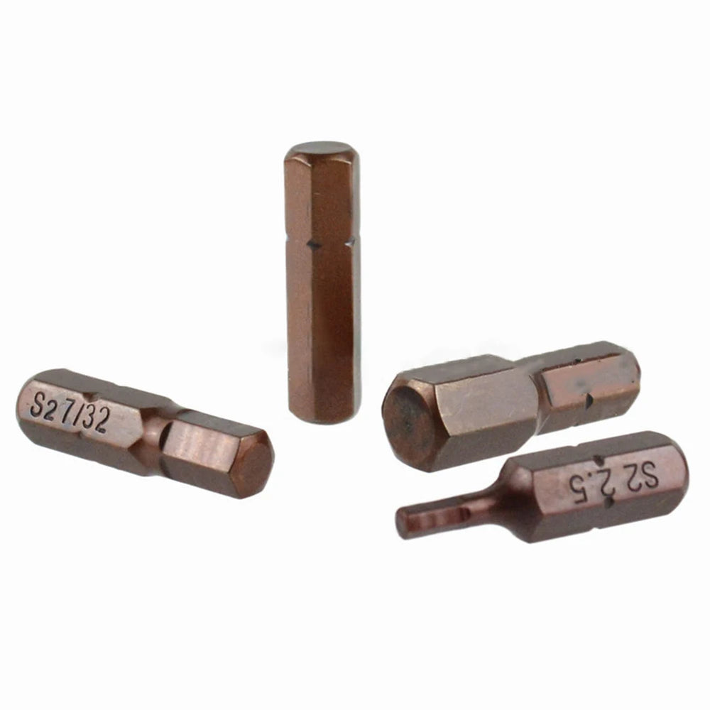 12/24pcs Hex Screwdriver Bit Set | Alloy Steel Magnetic 25mm 1/4in Hex Shank Driver Bi close-up view