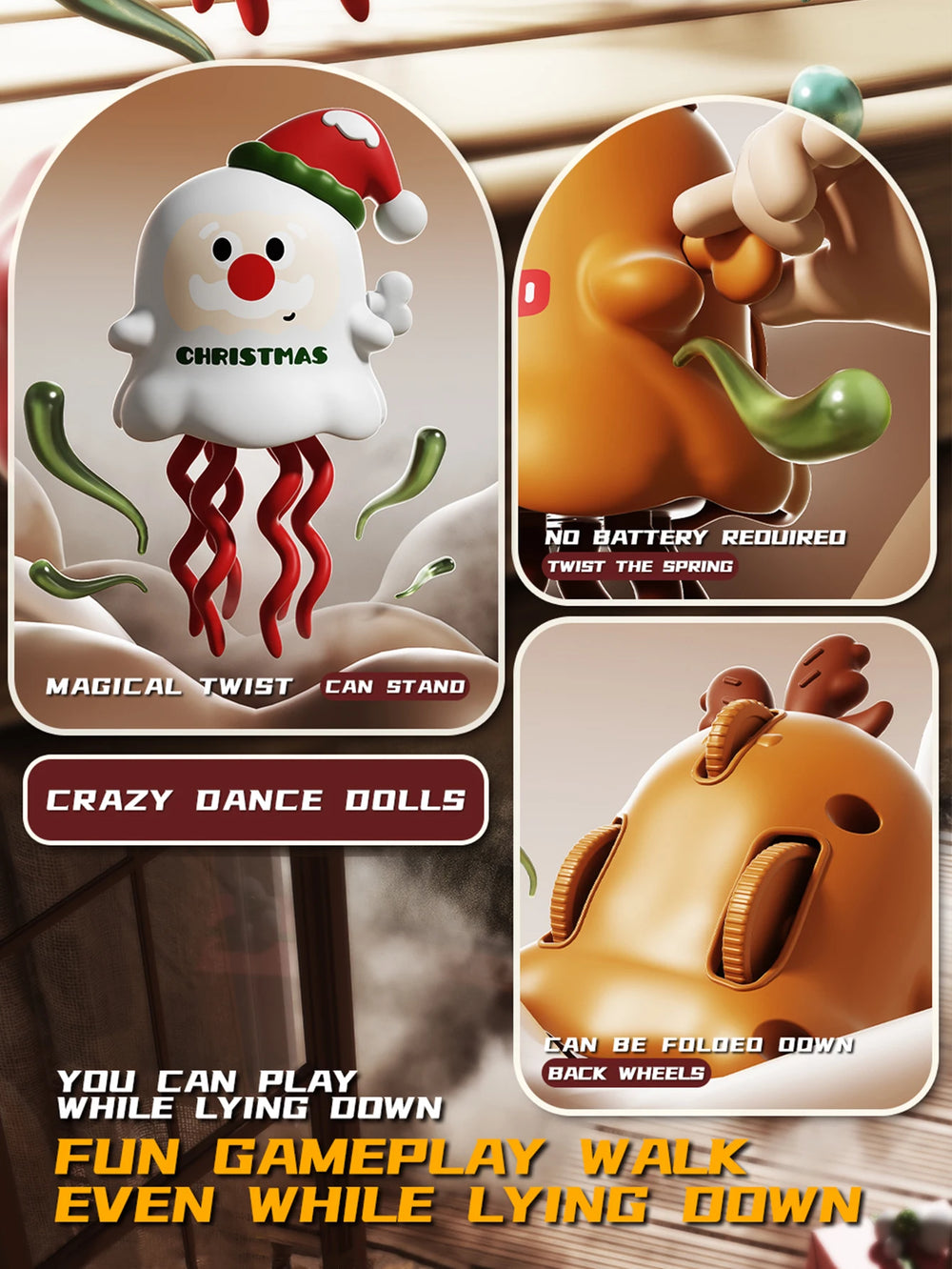 1PCS Magical Dancing Christmas Snow Treasure or Elk Christmas Party Decoration Gift C lifestyle view