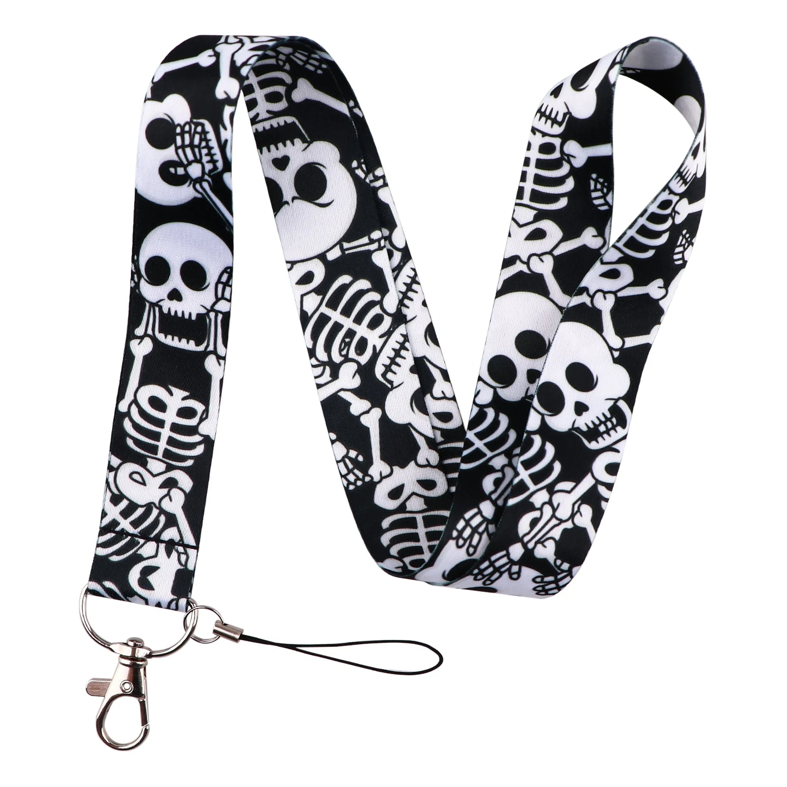 Human Skeleton Lanyard Card Holder Neck Strap for key ID Card Phone Straps Badge Holder detail view