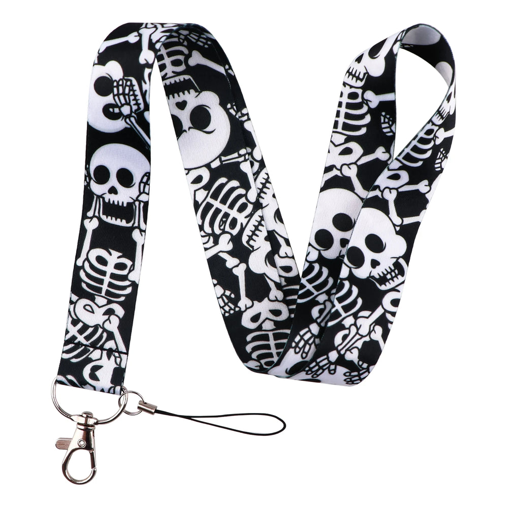 Human Skeleton Lanyard Card Holder Neck Strap for key ID Card Phone Straps Badge Holder detail view