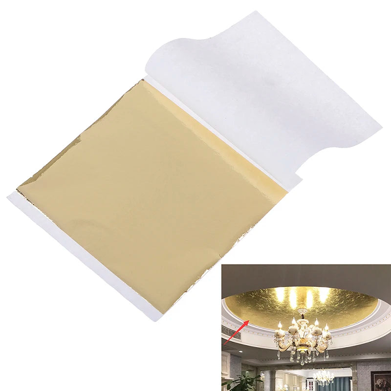 100 Sheets Pure 24K Gold Foil Leaf | For Food Decorations, Gilding, and DIY Crafts additional angle