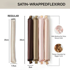 Satin Heatless Curling Rod Headband | No Heat Hair Curlers for Overnight Soft Curls close-up view