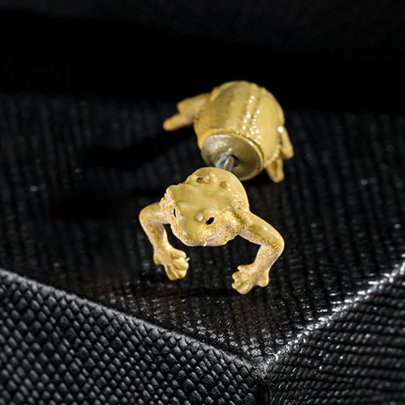 1 Pair Hip-hop Fashion Animal Lizard Frogs Stud Earrings, For New Year Christmas Party Birthday Lovers Gifts