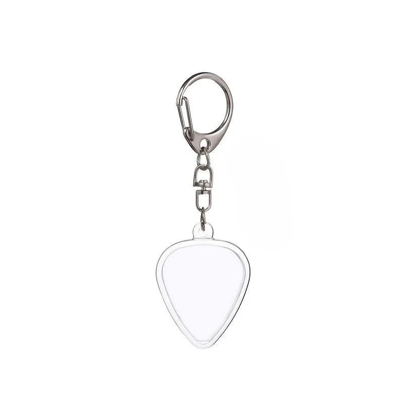 1pc Guitar Pick Holder Keychain - Heart-Shaped with Secure Lid, Durable Acrylic Gui additional angle