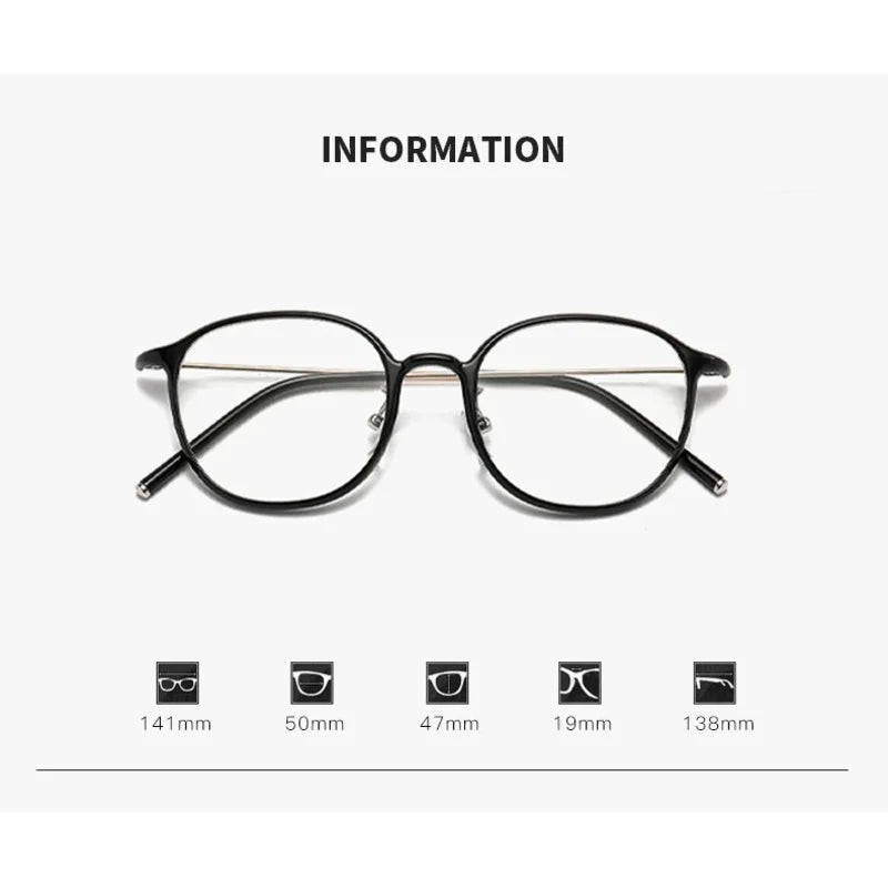 Reading glasseAnti Blue Light Round Frame Presbyopia Glasses Retro Circular Reading G lifestyle view