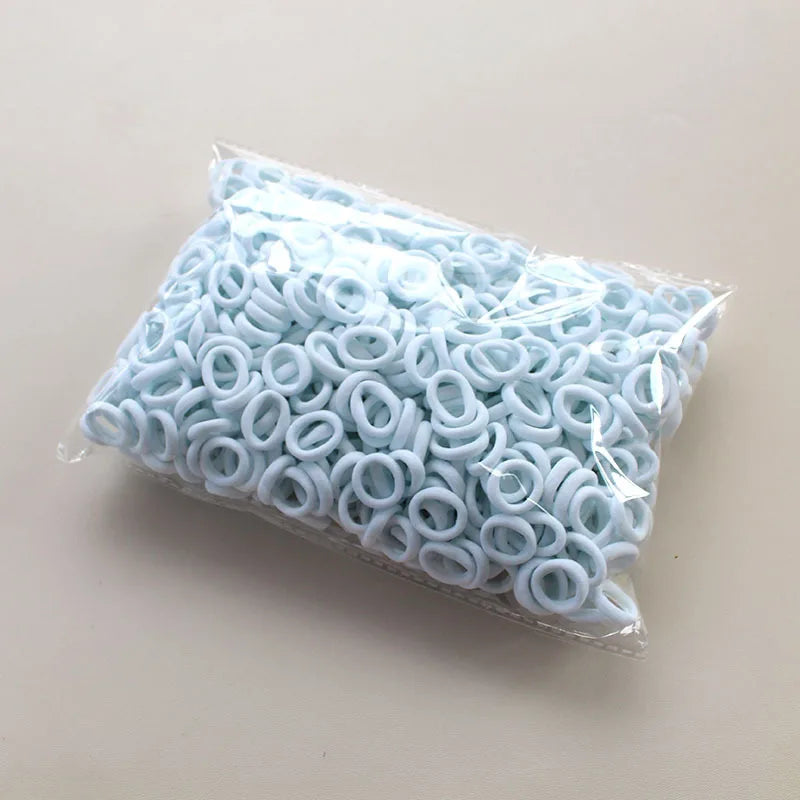 100/300/500Pcs Hair Bands for Children Colorful Nylon Scrunchie Hair Ties Rubber Band alternate view