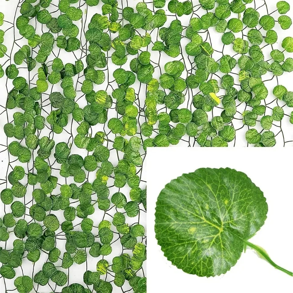 4/10M Artificial Plant Green Ivy Leaf Garland close-up view