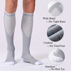 1Pair Compression Socks Women & Men Graduated 20-30mmHg for Running, Athletic, Flight close-up view