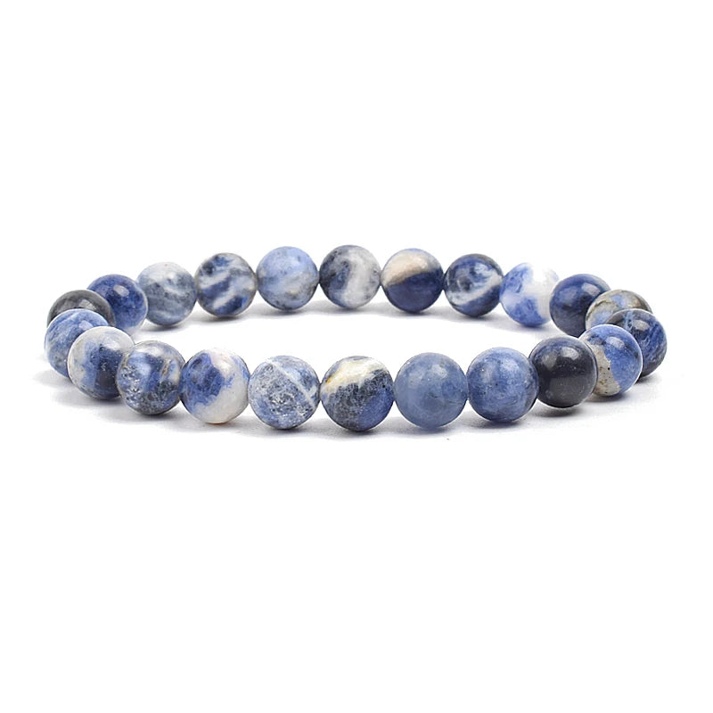 Natural Stone Beads Bracelet For Women Men Amethysts Crystal Quartzs Aquamarines Ja additional angle