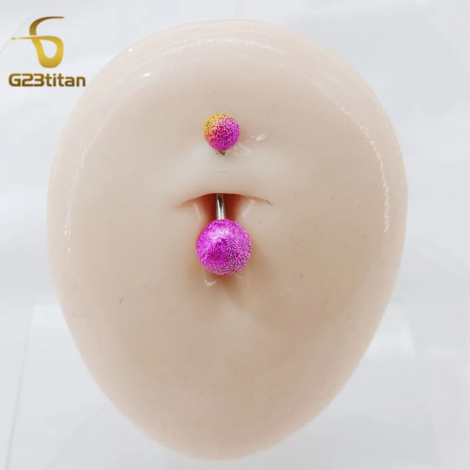 Fashion Titanium Steel Barbell Belly Button Rings 6-16mm Colorful Acrylic Ball Pierci alternate view