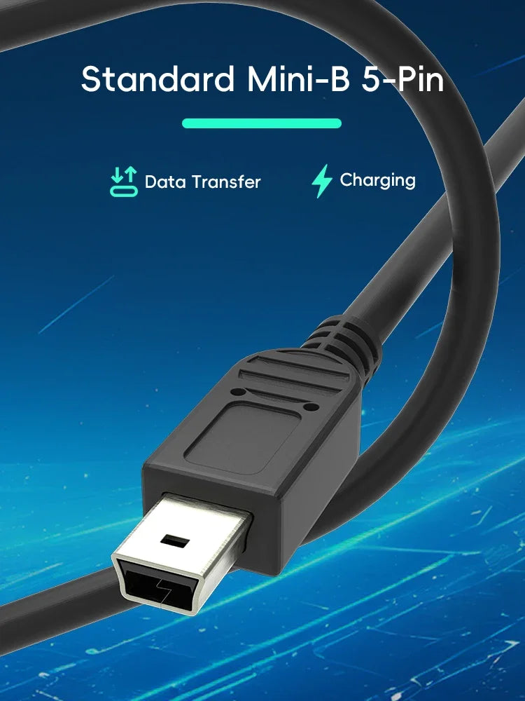 Data Frog USB A to Mini-B 5Pin Cable 1m/2m/3m For PSP1000/2000/3000 NDSi PS3 Controller detail view