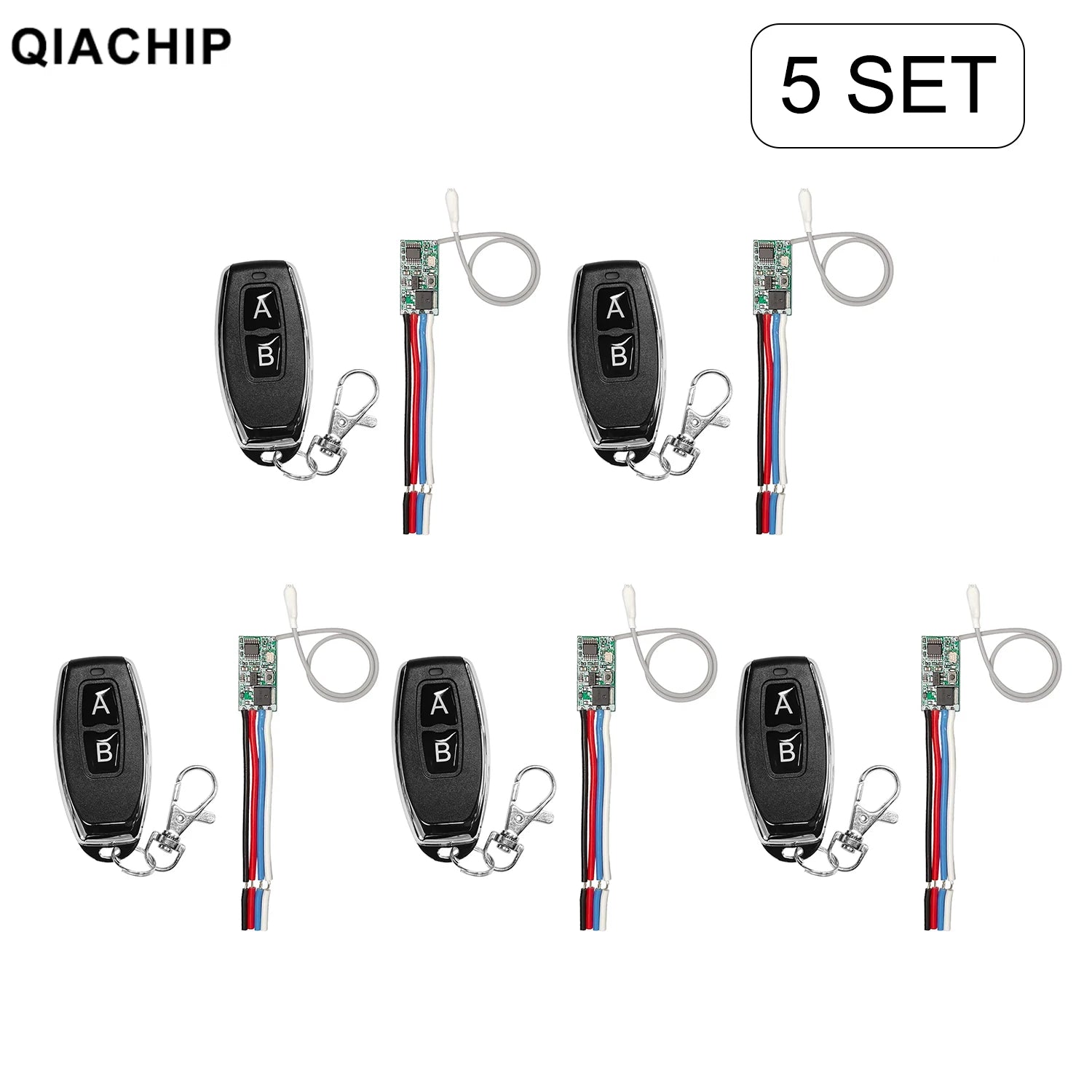 QIACHIP 433MHz Wireless Remote Control Switch Long Range Mini Receiver 3.6V 12V 24V an close-up view