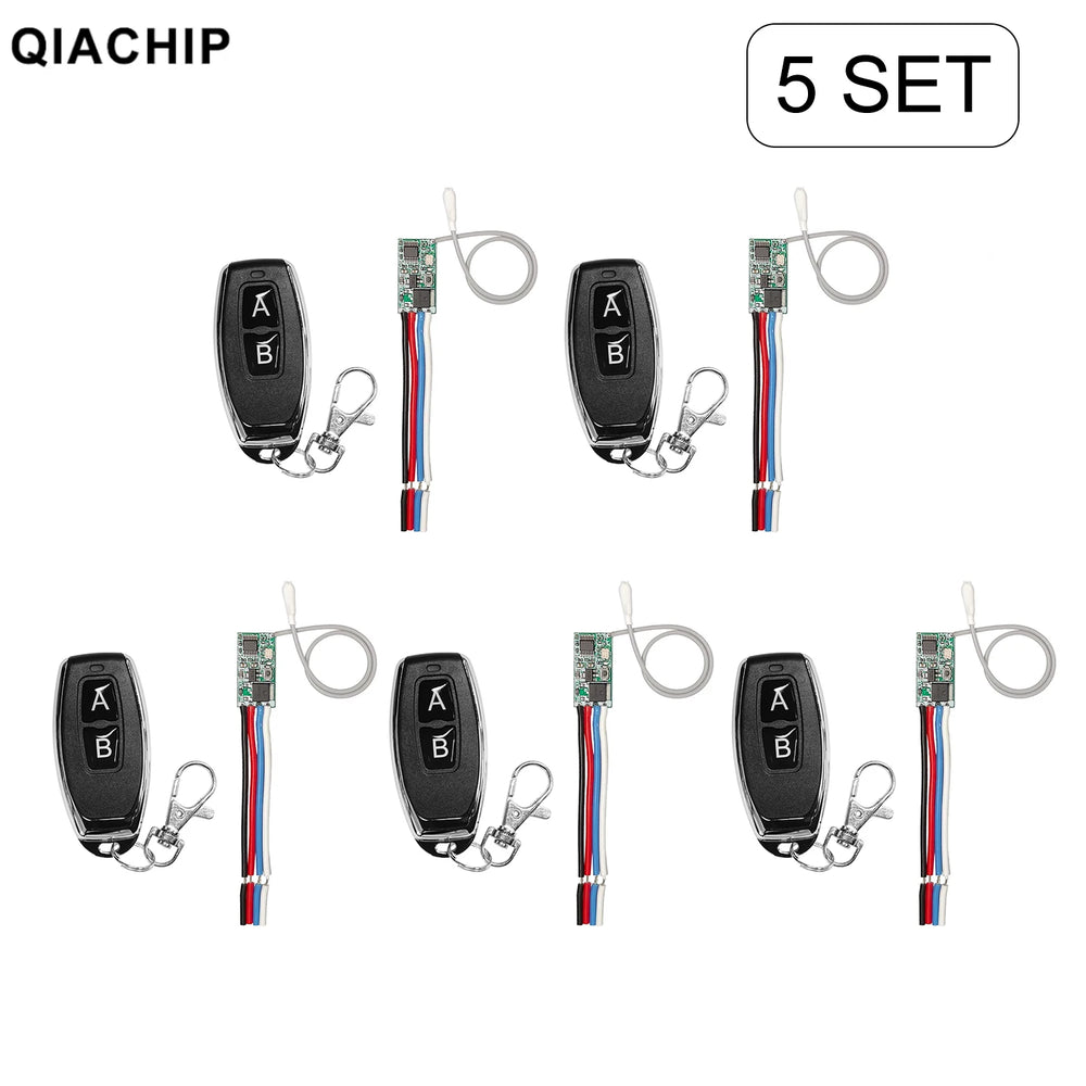 QIACHIP 433MHz Wireless Remote Control Switch Long Range Mini Receiver 3.6V 12V 24V an close-up view