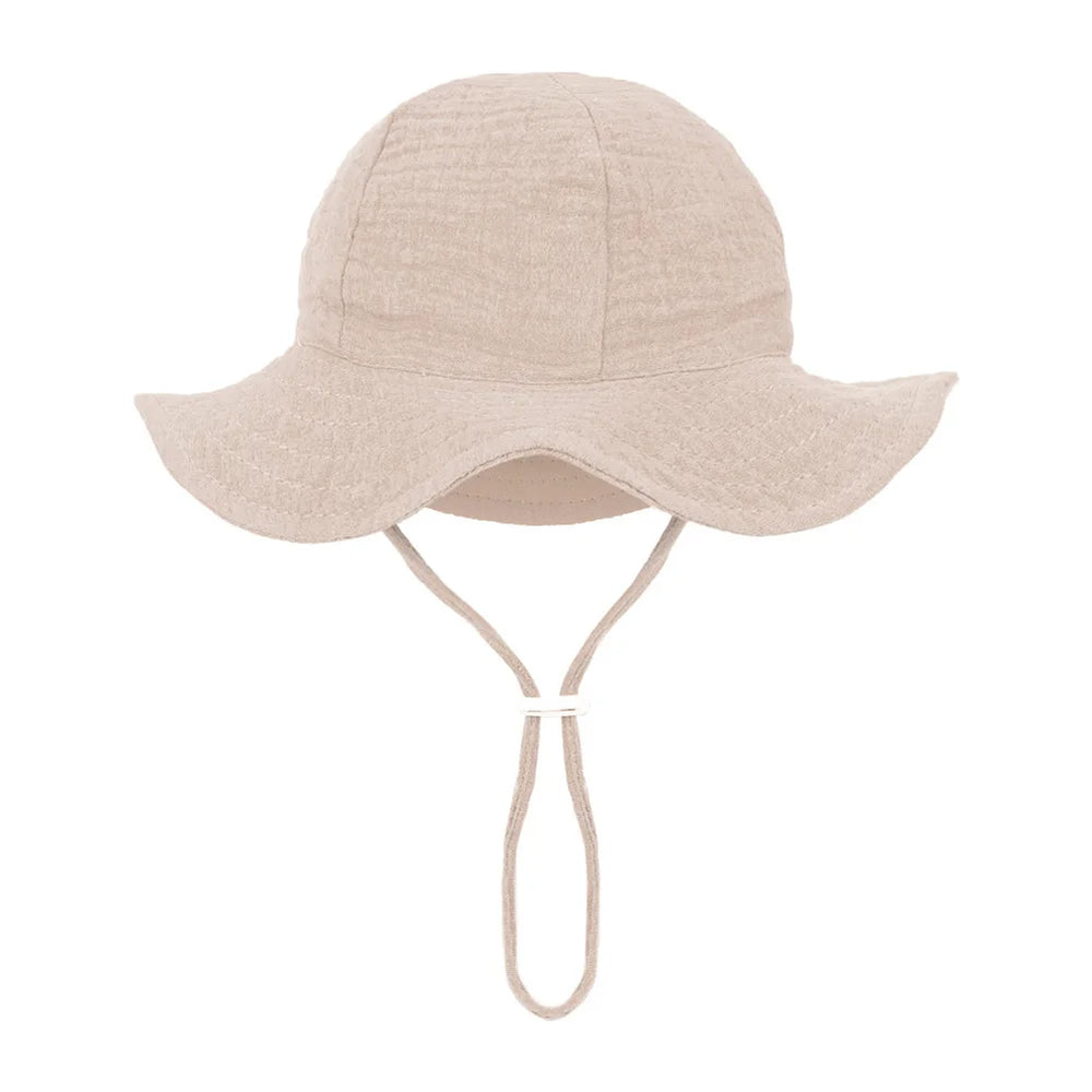 Baby Cotton Bucket Hat for Summer Sun Protection | Unisex Outdoor Panama Hat for Boys close-up view
