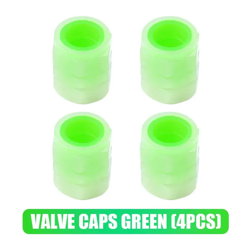 Luminous Tire Valve Caps Glowing Night Wheel Decor