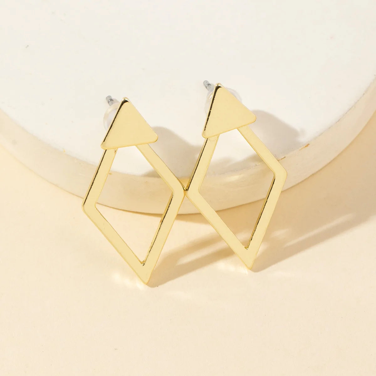 FTCY Minimalist Geometric Square Stud Earrings for Women Double-layer Detachable Tria alternate view