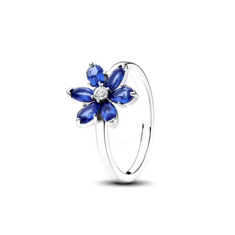 Hot Selling 925 Silver Blue, Green, Heart-Shaped Square Ring Suitable For Women's Exq lifestyle view